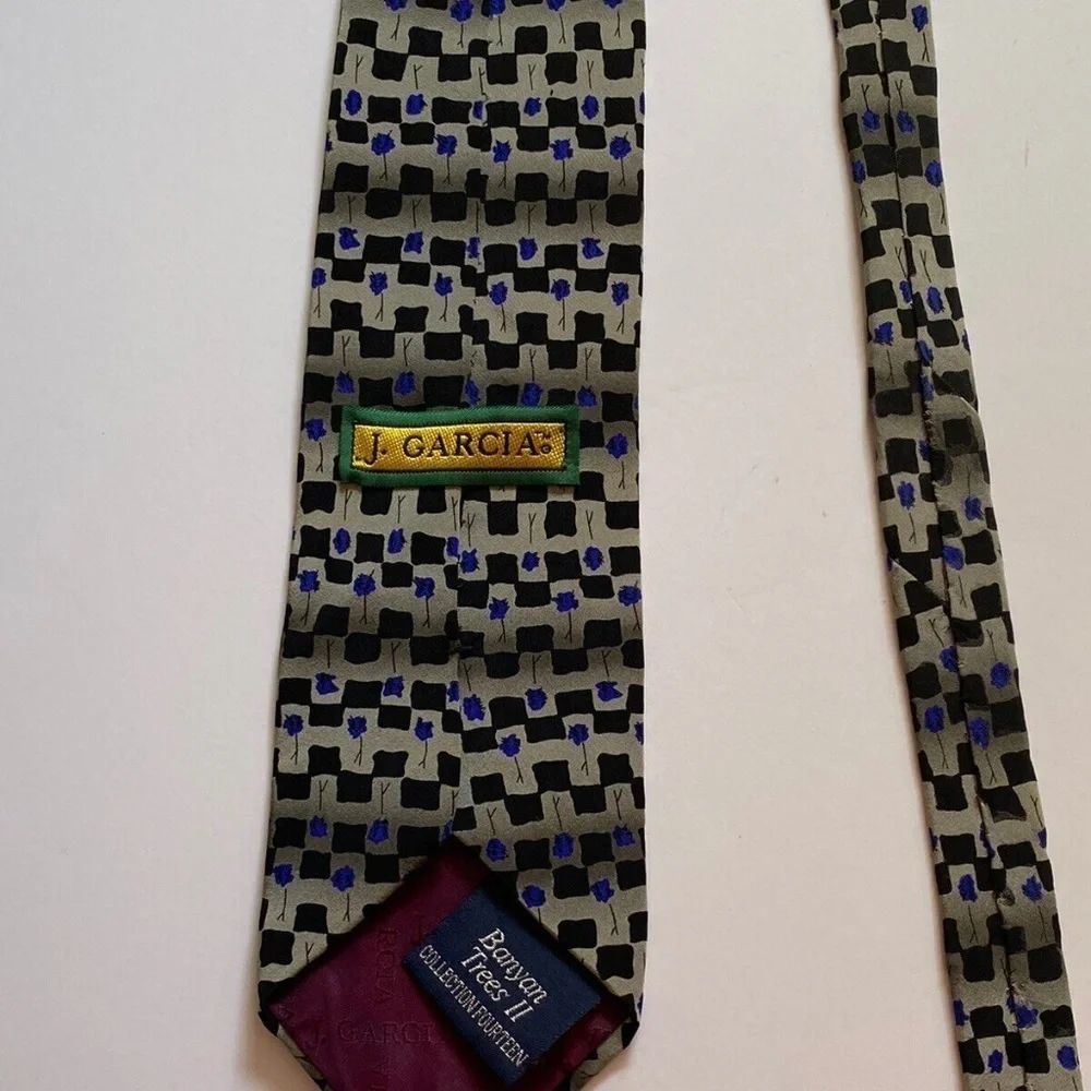 Jerome J Garcia Men Tie 100% Silk Imported Fabric Made In The USA Banyan Trees 2